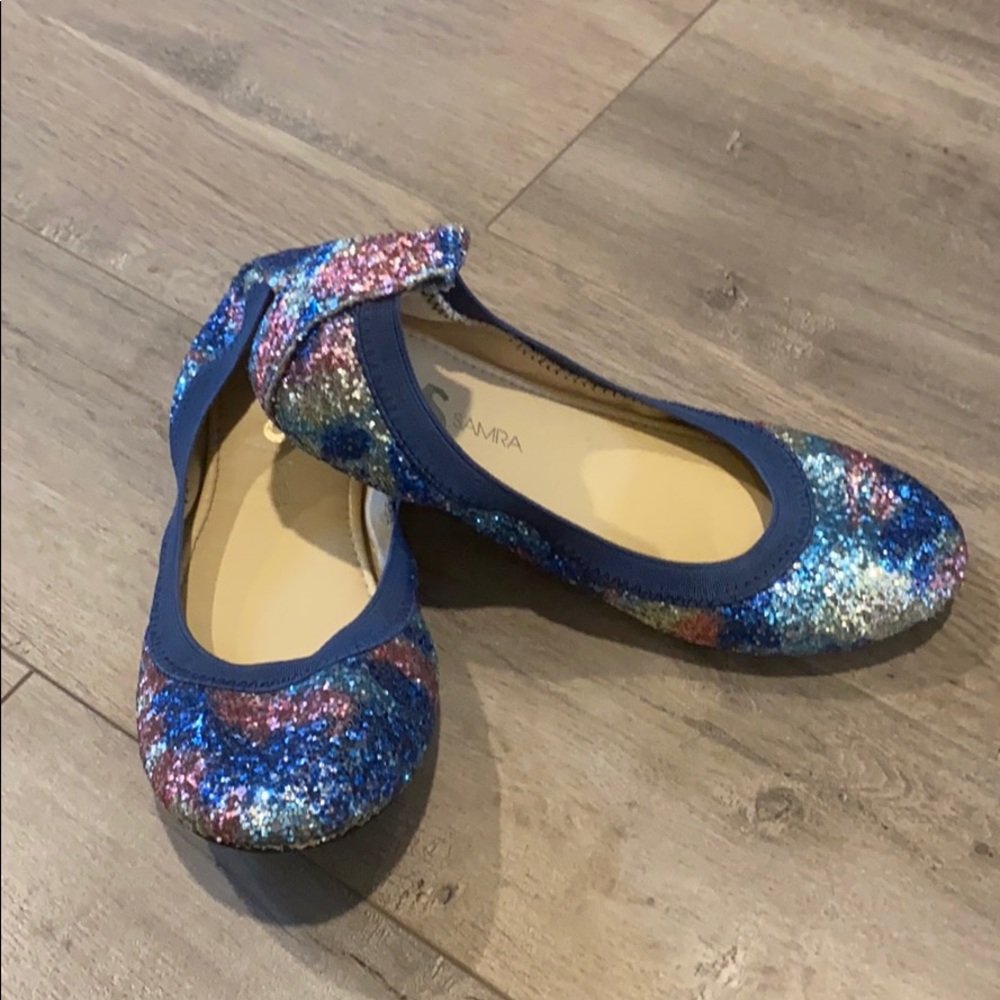 Yosi Samra Glitter Flats Size 2